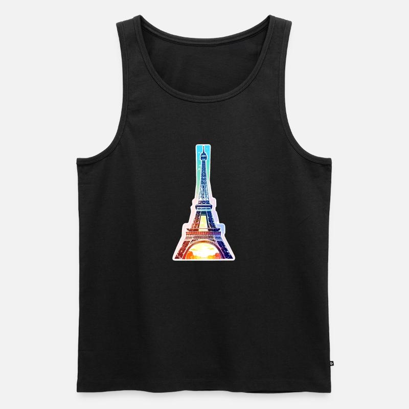 Eiffelturm #13 - Männer Premium Bio Tank Top - Schwarz