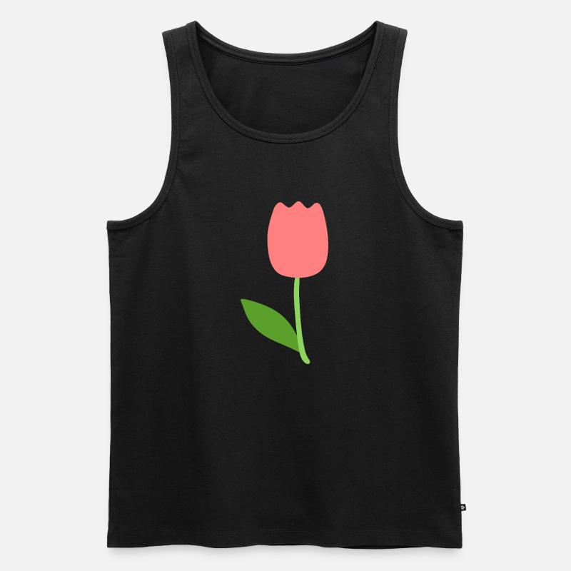 Tulpenblüte - Männer Premium Bio Tank Top - Schwarz