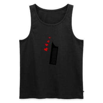 Leipzig Uniriese MDR Gebäude - Männer Premium Bio Tank Top - Schwarz - Vorne - AI Model Male 178 light (178cm)
