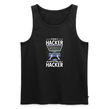 Webentwickler Programmierer Vintage Morgenroutine - Männer Premium Bio Tank Top - Schwarz - Vorne - AI Model Male 178 light (178cm)