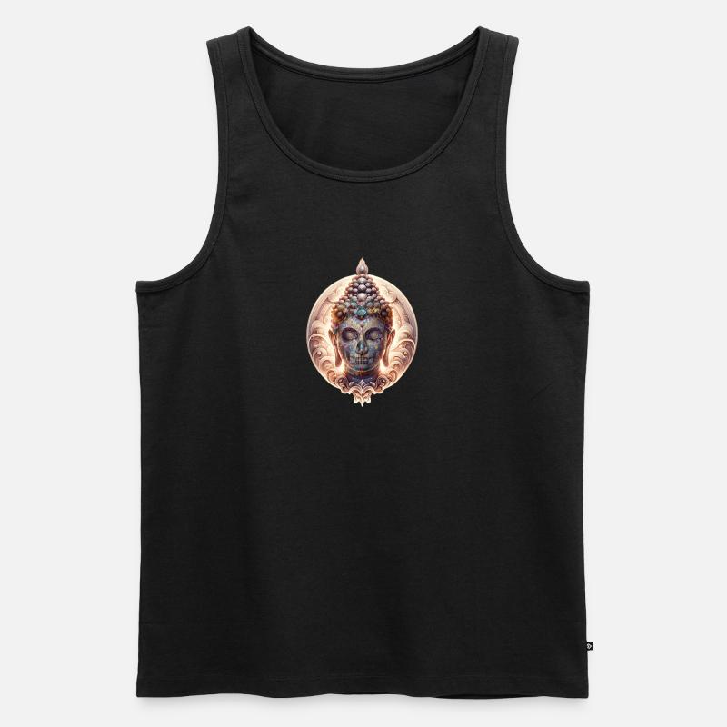 India Skull - Männer Premium Bio Tank Top - Schwarz
