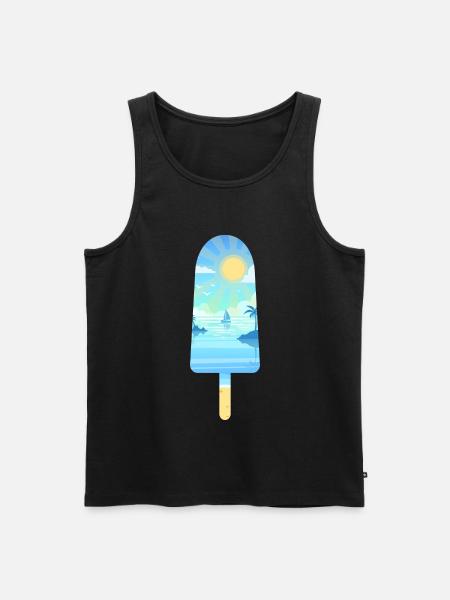Nautical Landscape Silhouette Frozen Stick - Men's Premium Organic Tank Top - black