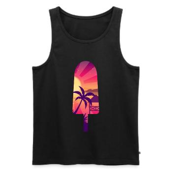 Asian Seascape Silhouette Frozen Stick - Men's Premium Organic Tank Top - black - Front - AI Model Male 178 light (178cm)
