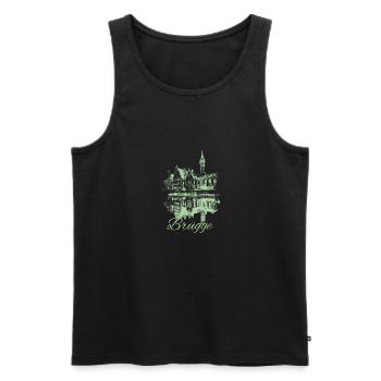 Bruges, Belgique, Maisons,skyline - Débardeur bio Premium Homme - noir - Devant - Michal (187cm)