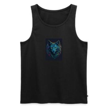 Magical Lynx - Männer Premium Bio Tank Top - Schwarz - Vorne - Michal (187cm)