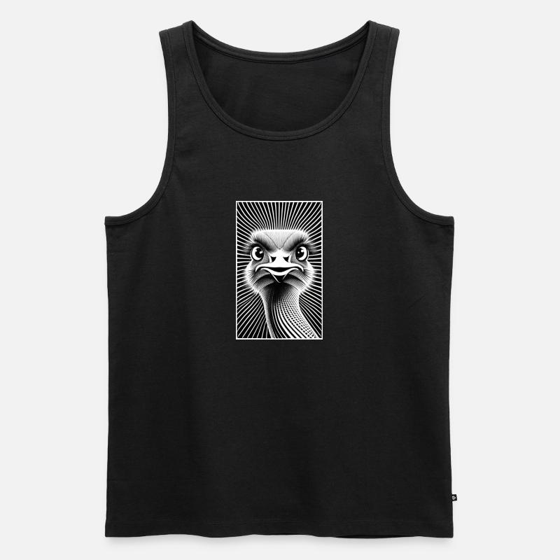 Straußen-Design-Poster - Männer Premium Bio Tank Top - Schwarz