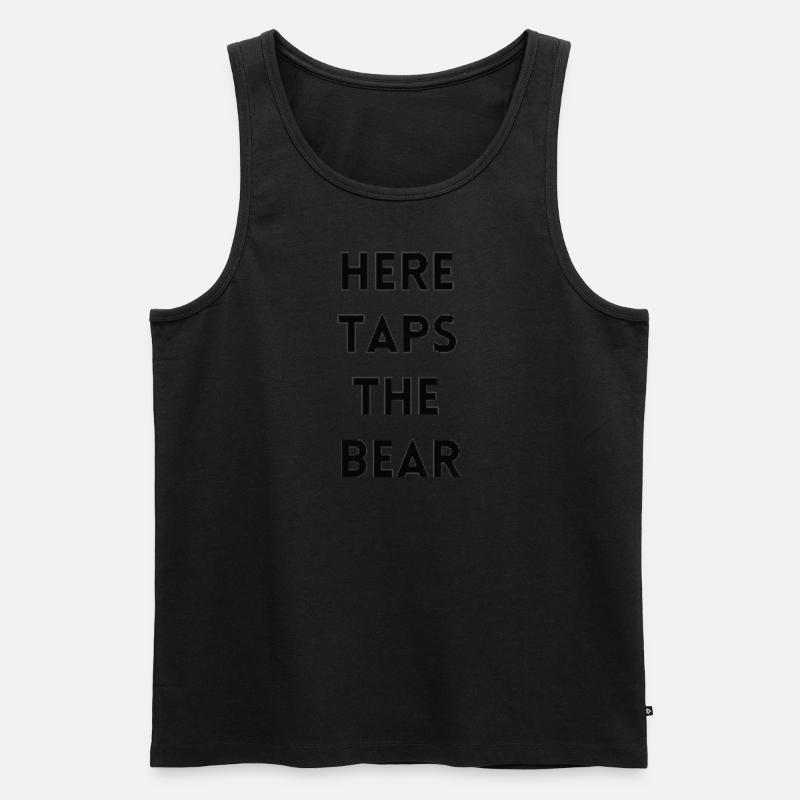 here taps the bear - Männer Premium Bio Tank Top - Schwarz