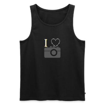 Photograph - Men's Premium Organic Tank Top - black - Front - AI Model Male 178 light (178cm)