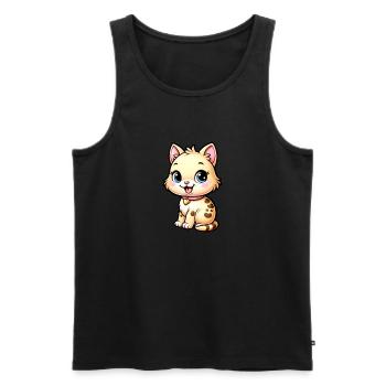 Playful Kitty - Cute and Adorable - Männer Premium Bio Tank Top - Schwarz - Vorne - AI Model Male 178 light (178cm)