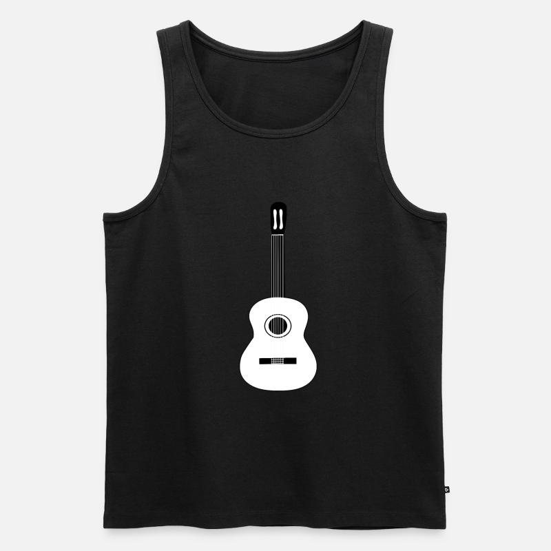 Gitarre - Männer Premium Bio Tank Top - Schwarz