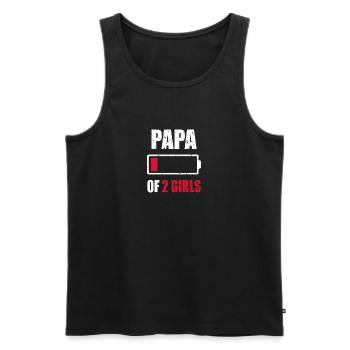 Papa de 2 filles Girl Dead Battery pour la fête des pères - Débardeur bio Premium Homme - noir - Devant - AI Model Male 178 light (178cm)
