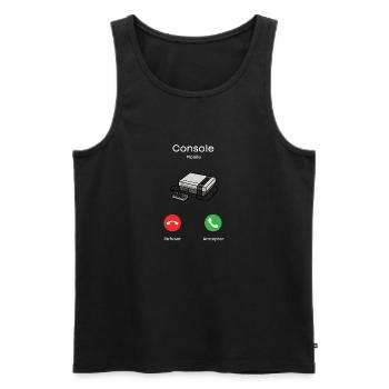 appel de la console - Débardeur bio Premium Homme - noir - Devant - AI Model Male 178 light (178cm)