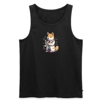 japanisch Hund Shiba Inu Wissenschaftler Arzt - Männer Premium Bio Tank Top - Schwarz - Vorne - AI Model Male 178 light (178cm)