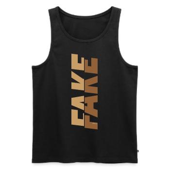 Fake superscript - Men's Premium Organic Tank Top - black - Front - AI Model Male 178 light (178cm)
