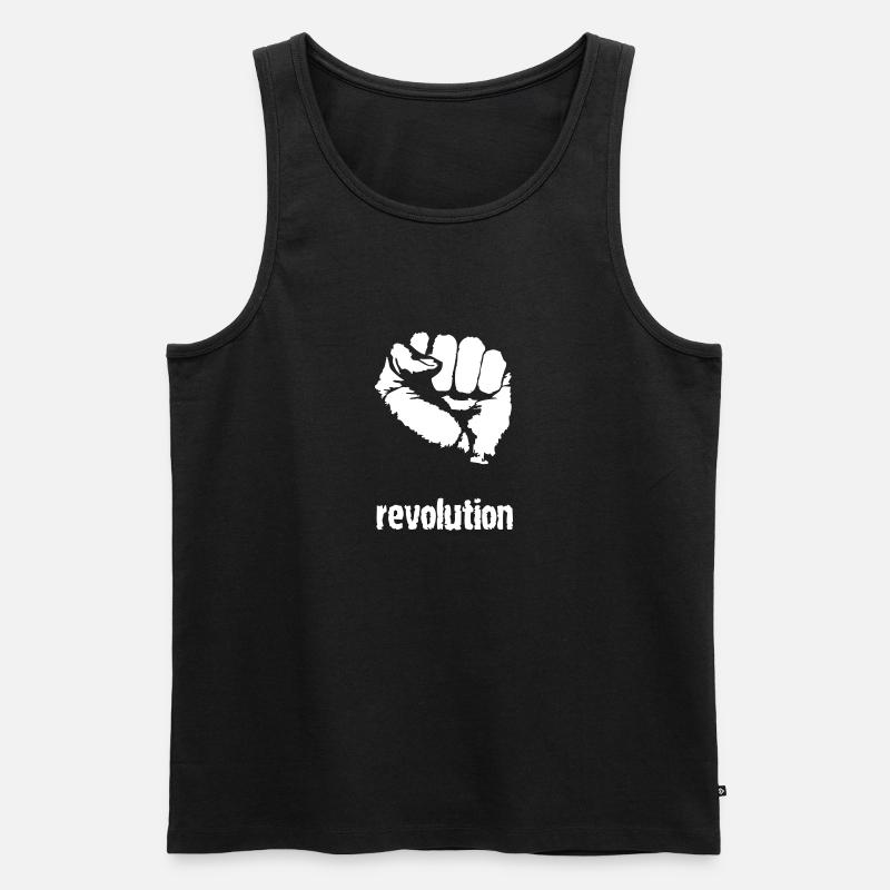 REVOLUTION - Männer Premium Bio Tank Top - Schwarz