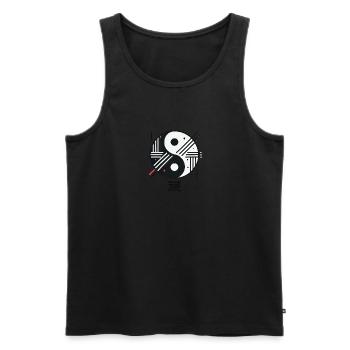 „Chōwa – Moderne Harmonie“ - Männer Premium Bio Tank Top - Schwarz - Vorne - Michal (187cm)