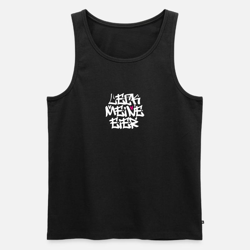 Leck Eier WHITE - Männer Premium Bio Tank Top - Schwarz