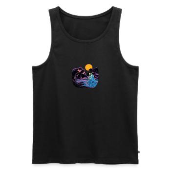 une promenade sur la rive de Mare Tranquillitatis - Débardeur bio Premium Homme - noir - Devant - AI Model Male 178 light (178cm)