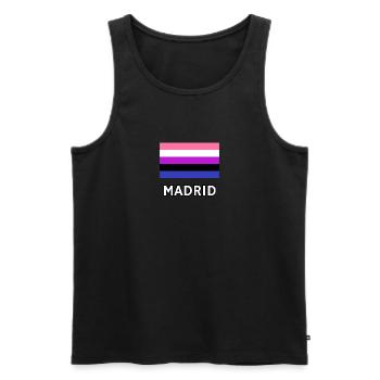 Genderfluid Pride Flagge Madrid - Männer Premium Bio Tank Top - Schwarz - Vorne - AI Model Male 178 light (178cm)