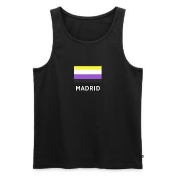 Non binary Pride Flag Madrid - Men's Premium Organic Tank Top - black - Front - AI Model Male 178 light (178cm)