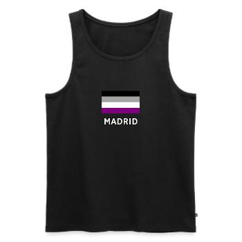 Asexualität Pride Flagge Madrid - Männer Premium Bio Tank Top - Schwarz - Vorne - AI Model Male 178 light (178cm)