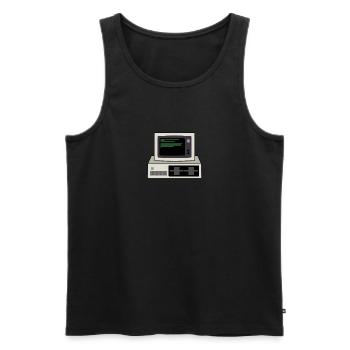Retro Computer 5150 - Männer Premium Bio Tank Top - Schwarz - Vorne - AI Model Male 178 light (178cm)