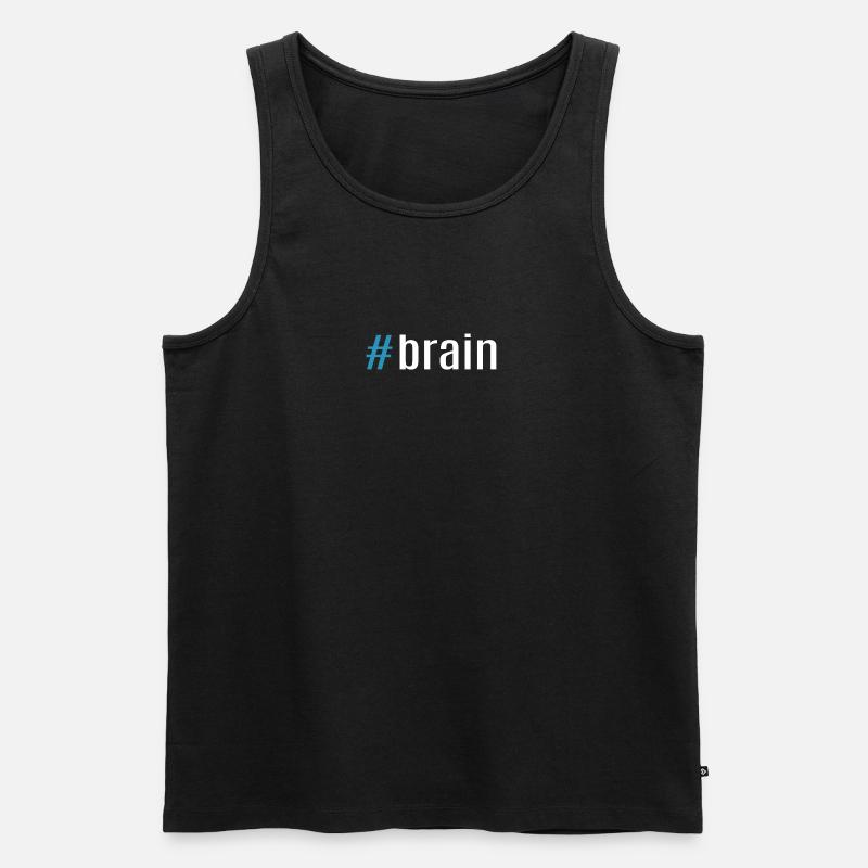 Brain - Männer Premium Bio Tank Top - Schwarz