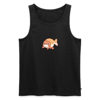Süßes Derpy Ranchu Goldfisch Gekritzel - Männer Premium Bio Tank Top - Schwarz - Vorne - AI Model Male 178 light (178cm)