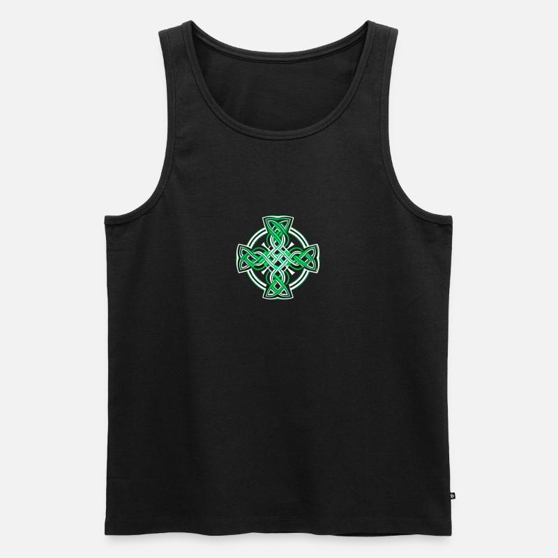 Keltisches Kreuz - Männer Premium Bio Tank Top - Schwarz