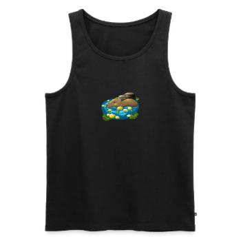 Capybara - Männer Premium Bio Tank Top - Schwarz - Vorne - AI Model Male 178 light (178cm)