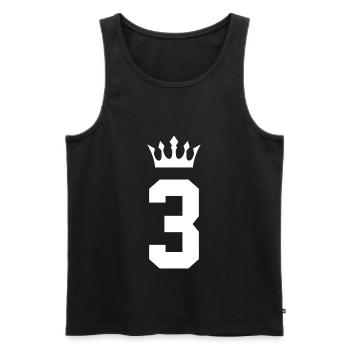 3 Zahl Krone - Männer Premium Bio Tank Top - Schwarz - Vorne - Michal (187cm)