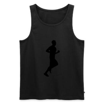 Homme qui court - Débardeur bio Premium Homme - noir - Devant - Michal (187cm)