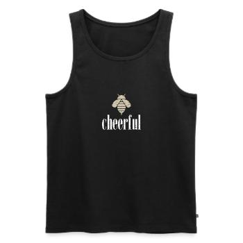 Beige Bee Cheerful Biene Be Cheerful - Débardeur bio Premium Homme - noir - Devant - Michal (187cm)