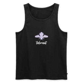 Abeille pastel violette Abeille tolérante Soyez tolérante - Débardeur bio Premium Homme - noir - Devant - Michal (187cm)