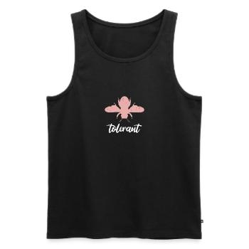 Abeille rose tolérante abeille être tolérante - Débardeur bio Premium Homme - noir - Devant - Michal (187cm)
