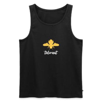 Abeille jaune tolérante Abeille tolérante Soyez tolérant - Débardeur bio Premium Homme - noir - Devant - Michal (187cm)
