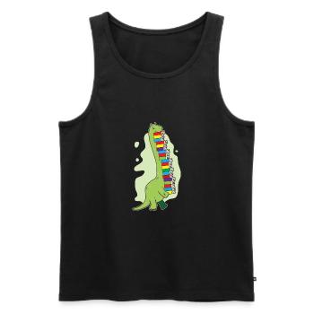 Idée de cadeau de Dino de Bookworm mignon de livre de lecture de dinosaure - Débardeur bio Premium Homme - noir - Devant - AI Model Male 178 light (178cm)