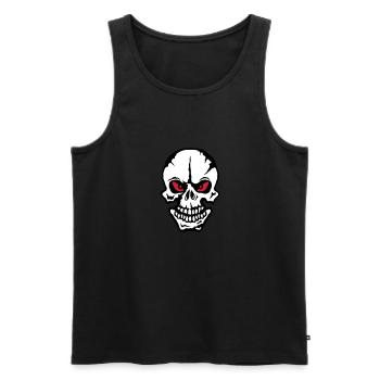 death head skull head look wicked dead 1 - Men's Premium Organic Tank Top - black - Front - AI Model Male 178 light (178cm)