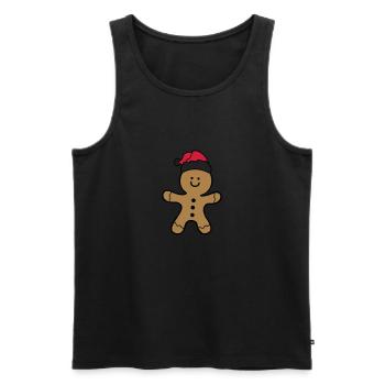 lebkuchenmann 002 - Männer Premium Bio Tank Top - Schwarz - Vorne - Michal (187cm)