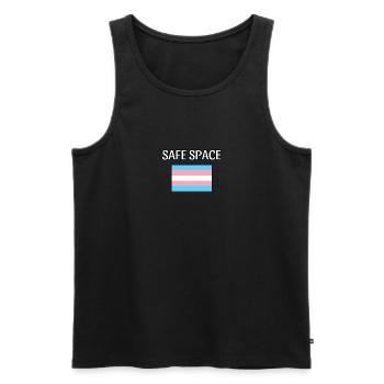 TRANS Safe Space - Transgender Pride - Männer Premium Bio Tank Top - Schwarz - Vorne - AI Model Male 178 light (178cm)