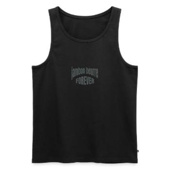 t-shirt pour gourmand - Débardeur bio Premium Homme - noir - Devant - AI Model Male 178 light (178cm)