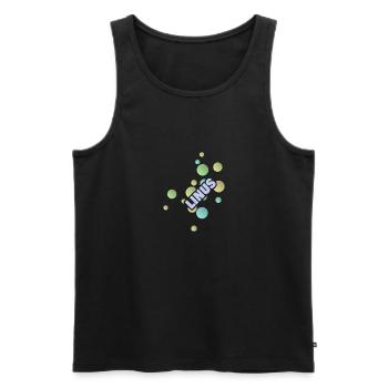Uni Student Fachhochschule First name Linus - Men's Premium Organic Tank Top - black - Front - AI Model Male 178 light (178cm)