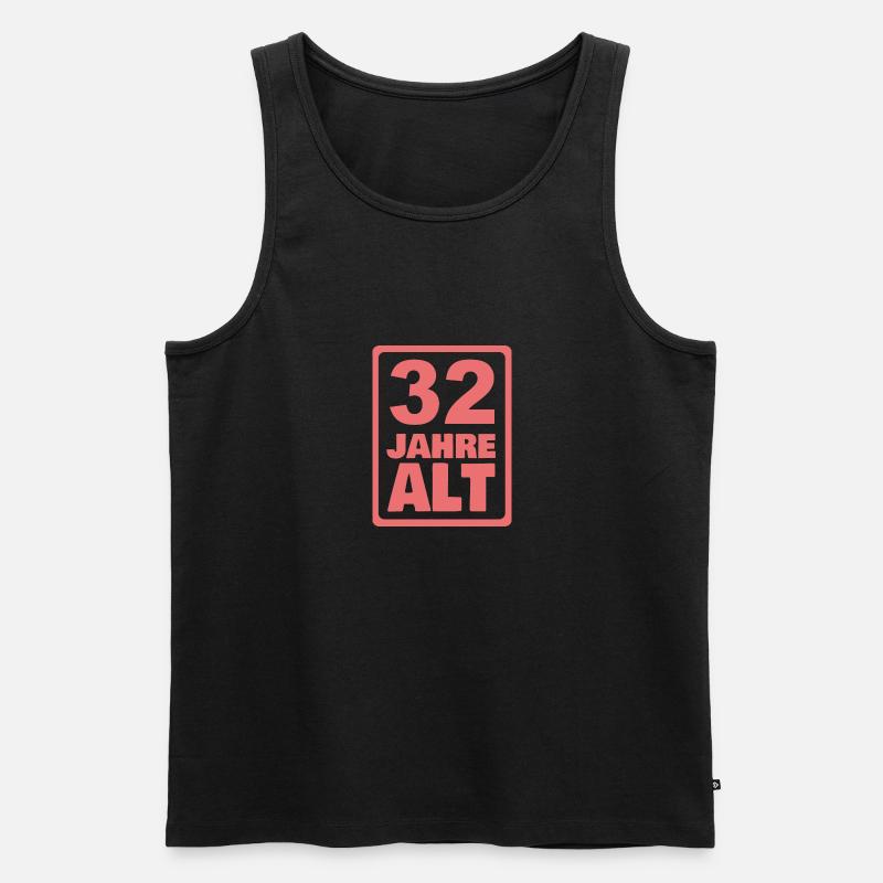 Alt 32 - Männer Premium Bio Tank Top - Schwarz
