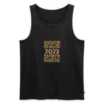 Rainbow 2023 - Men's Premium Organic Tank Top - black - Front - AI Model Male 178 light (178cm)