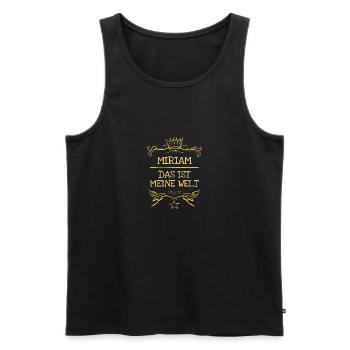 Nom de la fille Miriam - Débardeur bio Premium Homme - noir - Devant - AI Model Male 178 light (178cm)