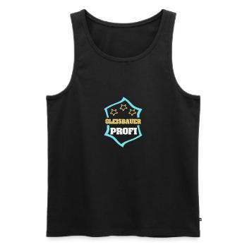 Occupation: Track Builder - Men's Premium Organic Tank Top - black - Front - AI Model Male 178 light (178cm)