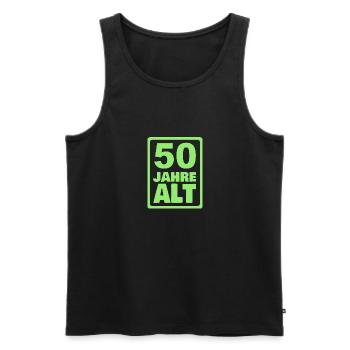 50 - Männer Premium Bio Tank Top - Schwarz - Vorne - AI Model Male 178 light (178cm)