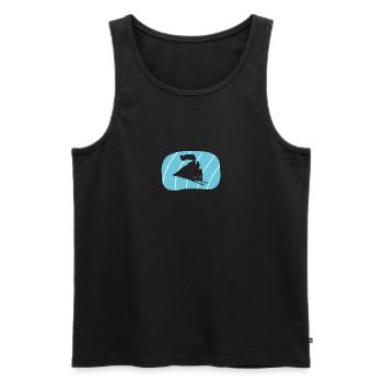 Railway Steam Locomotive Locomotive - Men's Premium Organic Tank Top - black - Front - Michal (187cm)