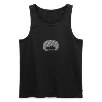 Dampflok Schienen - Männer Premium Bio Tank Top - Schwarz - Vorne - AI Model Male 178 light (178cm)
