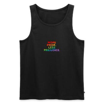 More Pride Less Prejudice - LGBT pride month - Men's Premium Organic Tank Top - black - Front - AI Model Male 178 light (178cm)